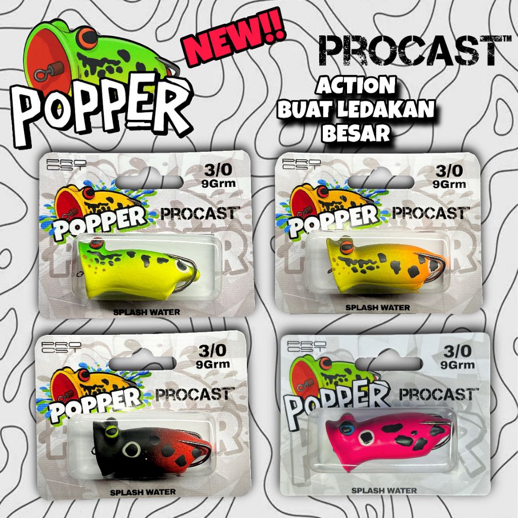 Procast Popper - umpan soft frog model popper panjang 5 cm berat 9 gram