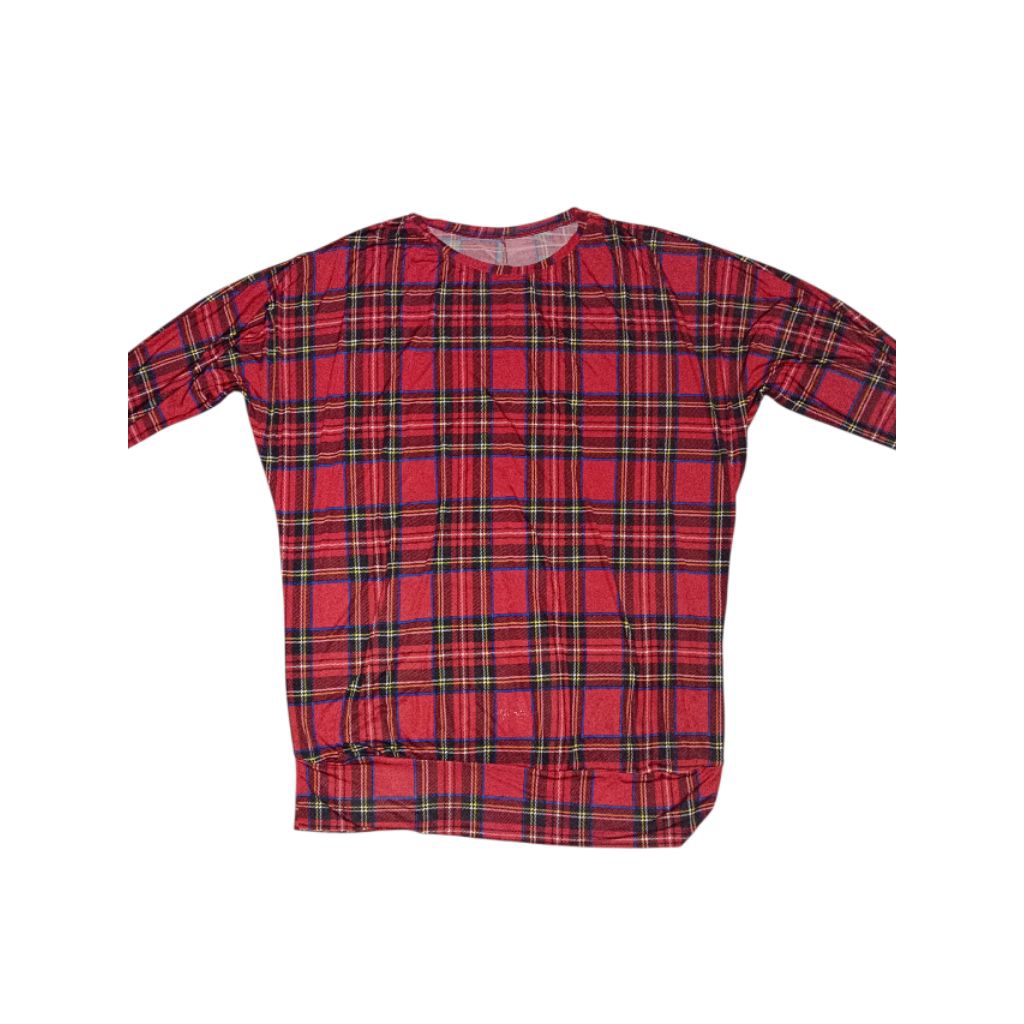 Tunik Kaos Kotak-kotak Merah