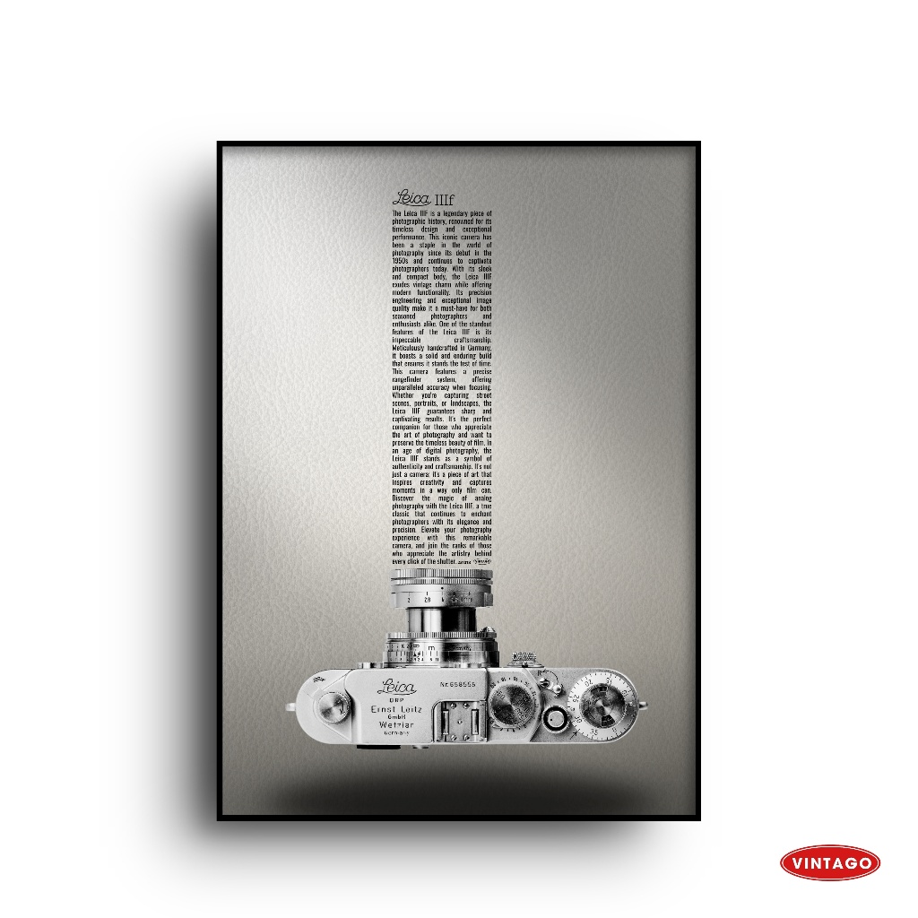 Poster Frame Box A3 Leica IIIF Iklan Kamera Jerman Retro Vintage Klasik