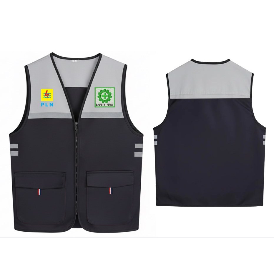 Rompi Safety PLN Reflective Premium | Rompi Vest K3 PLN | Rompi Outdoor K3 Proyek PLN | Rompi Vest C