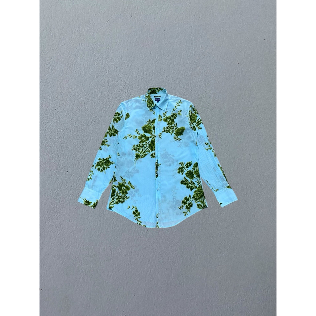 kenzo homme print button shirt