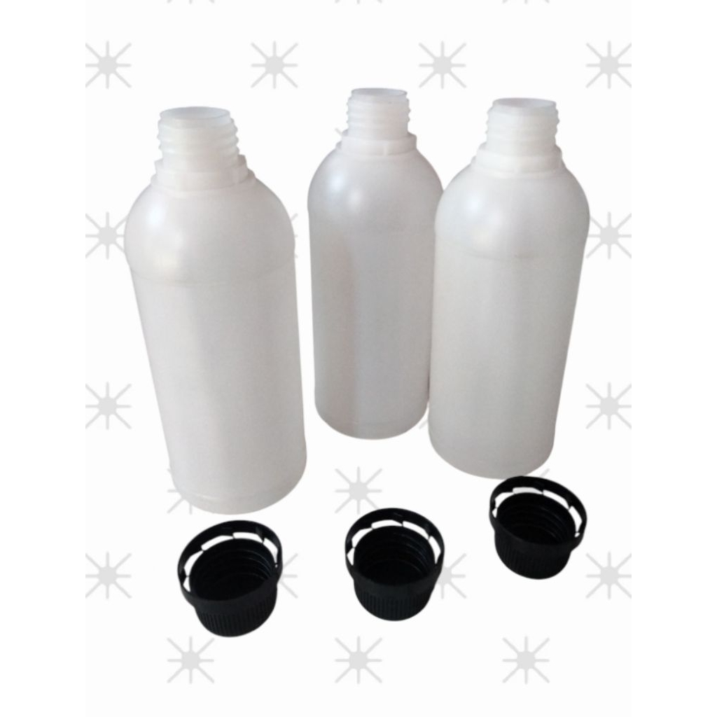 BOTOL ARGO 500 ML DENGAN TUTUP HITAM / BOTOL LABOR HDPE - BOTOL PUPUK SERBA GUNA
