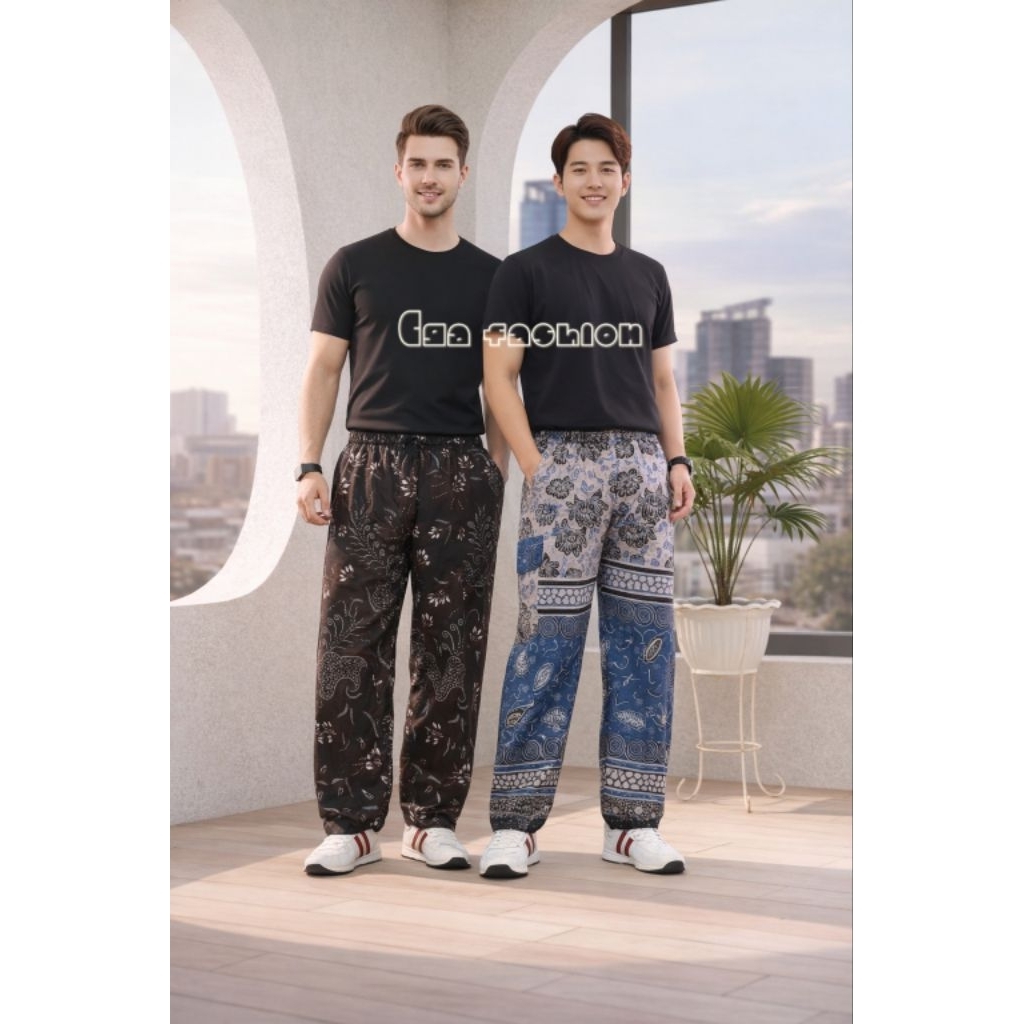 Celana Boim kulot cargo pants  Batik Panjang Pria Wanita – Floral & Kombinasi | Bahan Katun  Adem