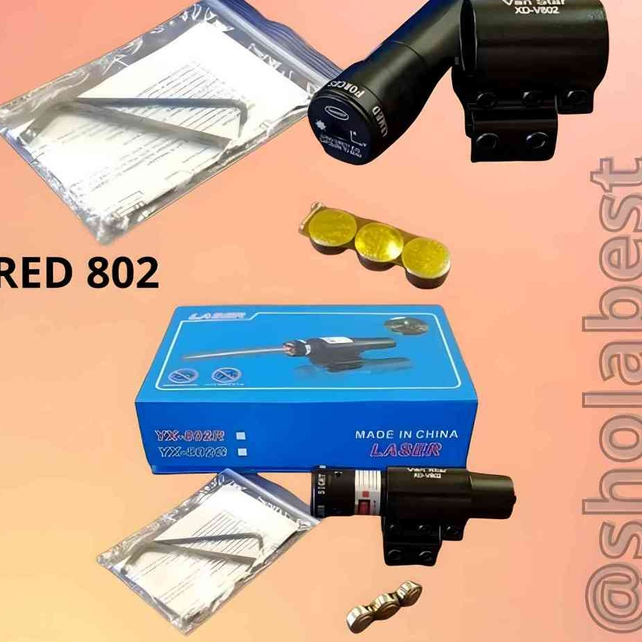 LASER SCOPE SENAPAN NYALA MERAH DUS BIRU YX-802 RED Fullset - Akurat, Mudah Disetel, Hemat Energi,TE