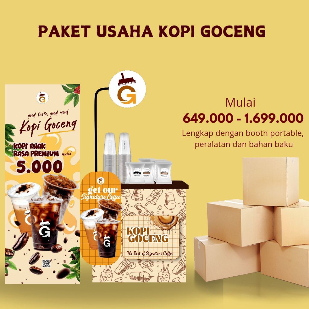 PAKET USAHA MINUMAN KEKINIAN KOPI GOCENG (FRANCHISE MINUMAN KOPI HITS 2025)
