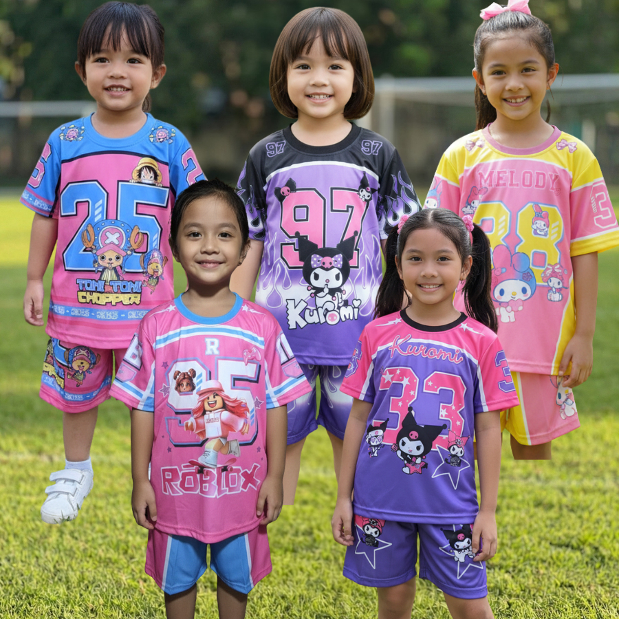 COD/ setelan baju jersey olahraga basket baseball anak perempuan bahan poliester