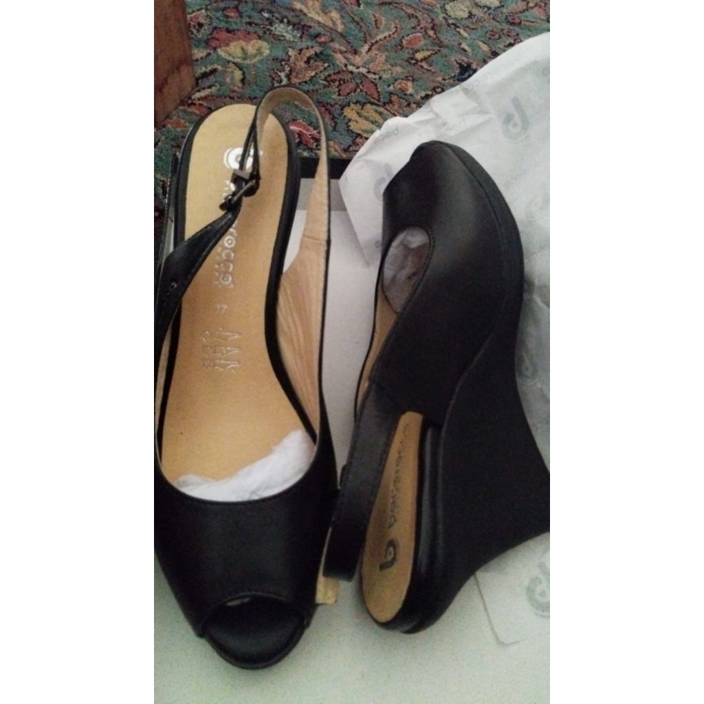 Sepatu D.BONITA 13 NERRO Bocorocco Sepatu Wadges wanita no 37