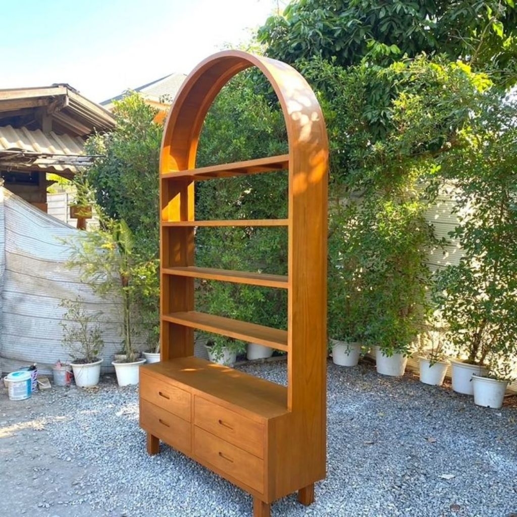 RAK BUKU KAYU JATI / RAK HIAS KAYU JATI / RAK PAJANGAN KAYU JATI