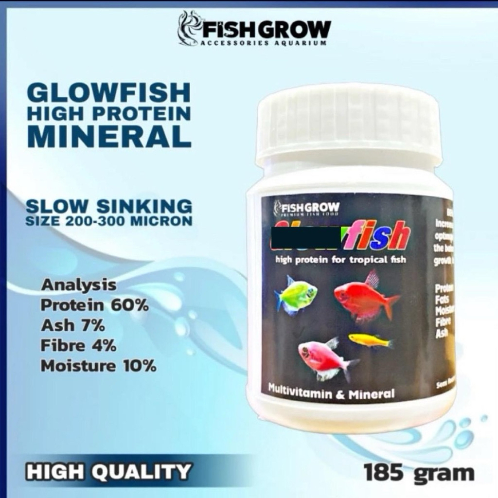 PELET PAKAN IKAN GLOFISH GLOWFISH DANIO IKAN HIAS TROPICAL FISH GROW