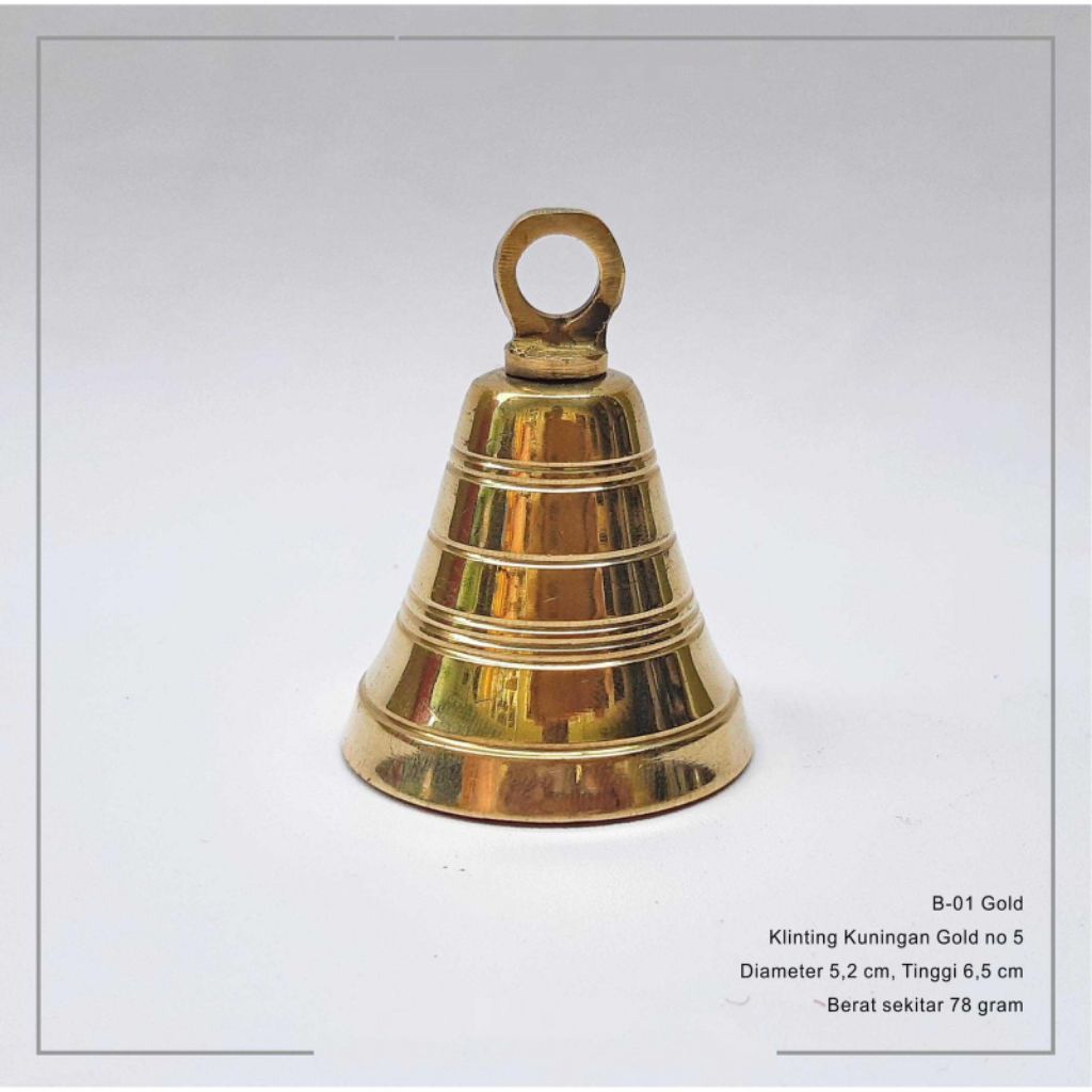 Bel lonceng Klinting Lonceng Pendaki Gold  Klintingan Kuningan 5,2cm