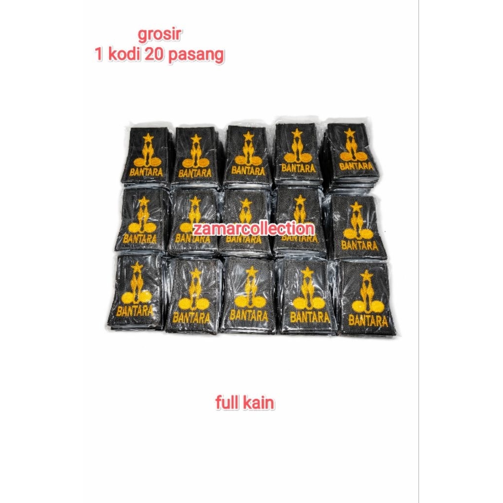 BET/LOGO/EMBLEM tku Bantara/tku penegak/Bantara bordir full kain per 40 pcs/20 pasang