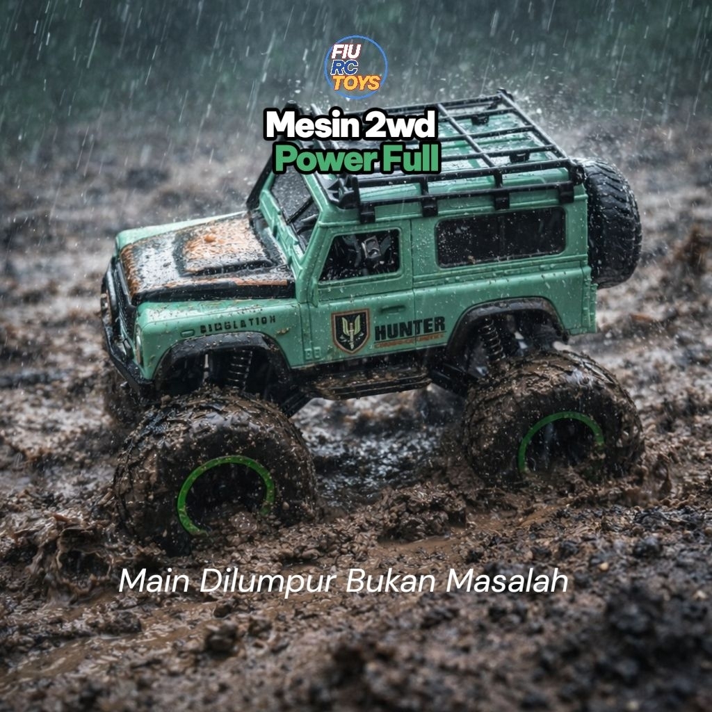 Rc Jeep Offroad 1:20 Tahan Air lampu LED dan efek spray 2.4 Ghz