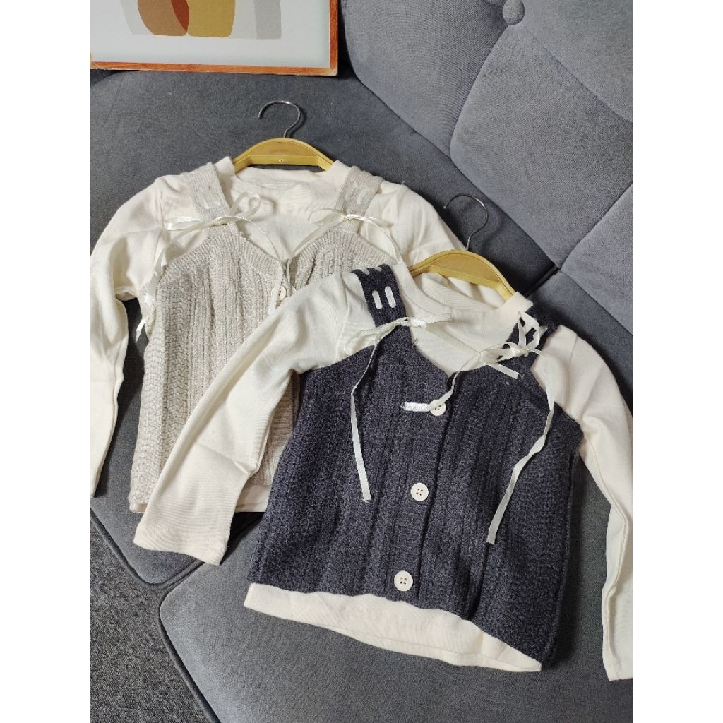 ATASAN PANJANG VEST RAJUT ANAK PEREMPUAN IMPORT