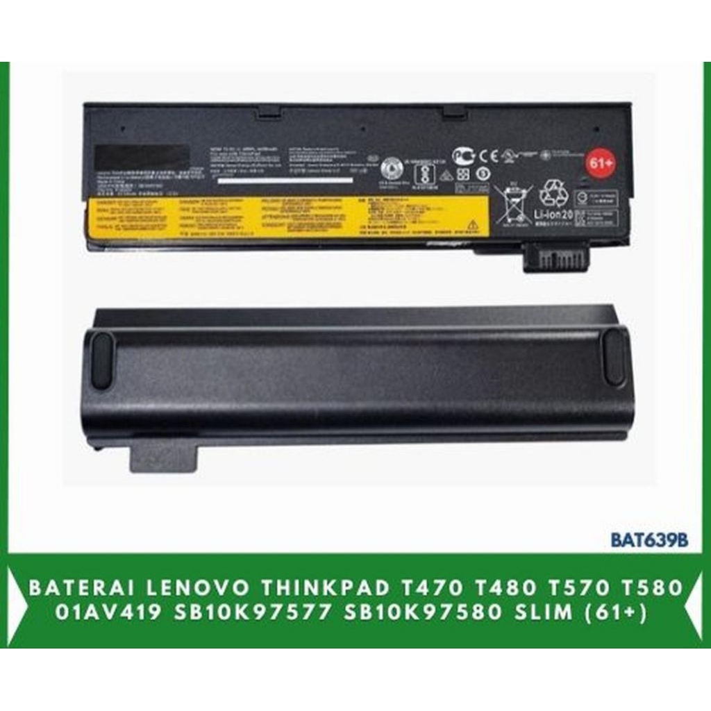 BATERAI LENOVO T470 T480 T570 T580 (61+)