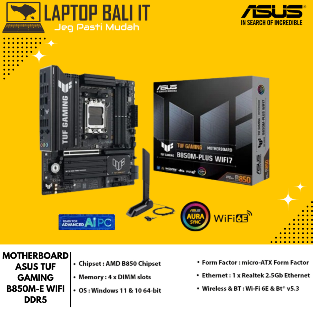 MOTHERBOARD ASUS TUF GAMING B850 PLUS WIFI