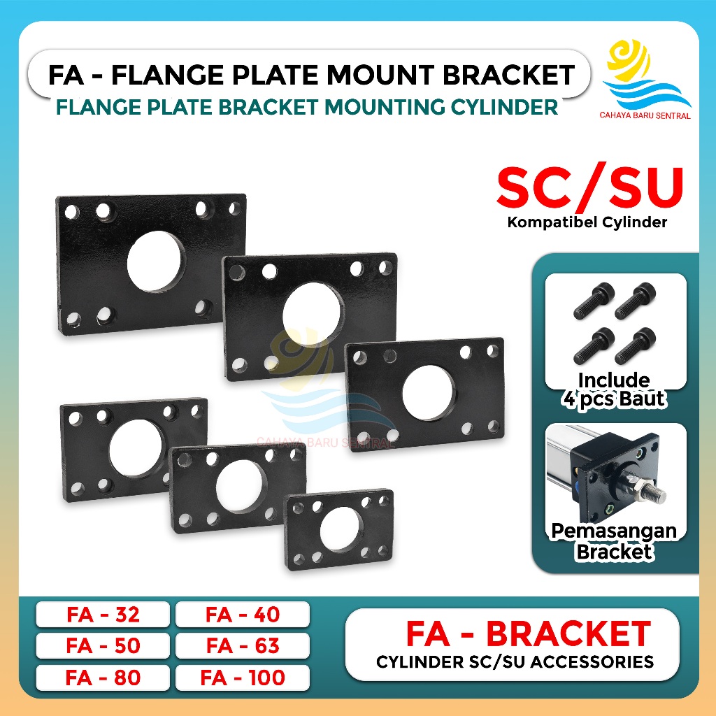 FA 32- 100 Mounting Cylinder Pneumatic Depan FA-100