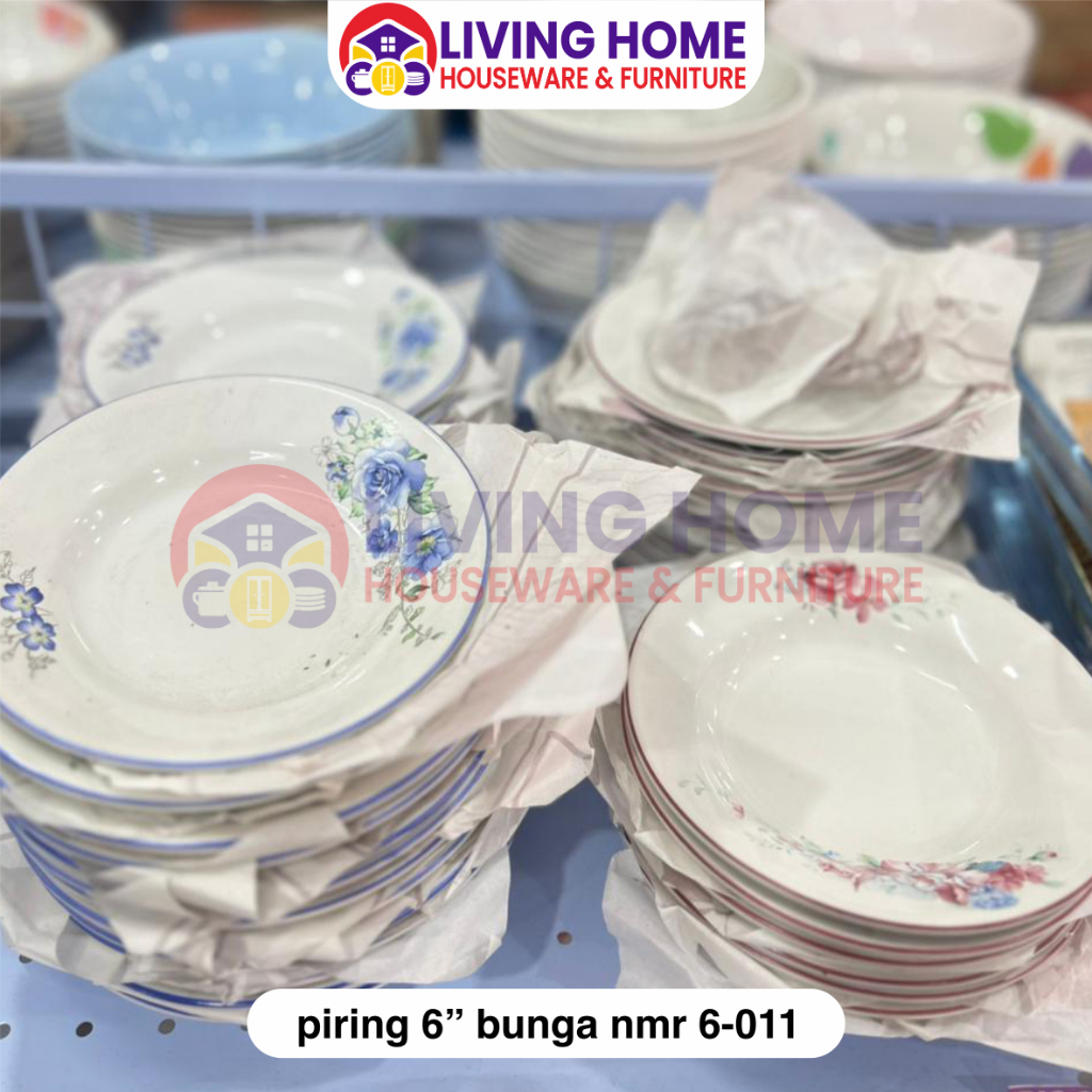 Piring Keramik Kecil - Piring Motif Bunga Ukuran 6inch