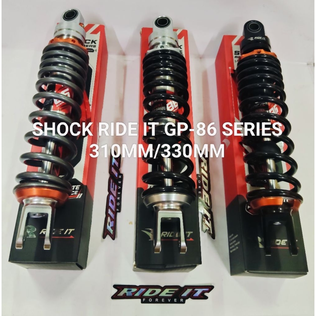 SHOCK SHOK BELAKANG RIDE IT GP-86 SERIES 310MM DAN 330MM VARIO 125/150 BEAT KARBU BEAT FI SCOOPY KAR