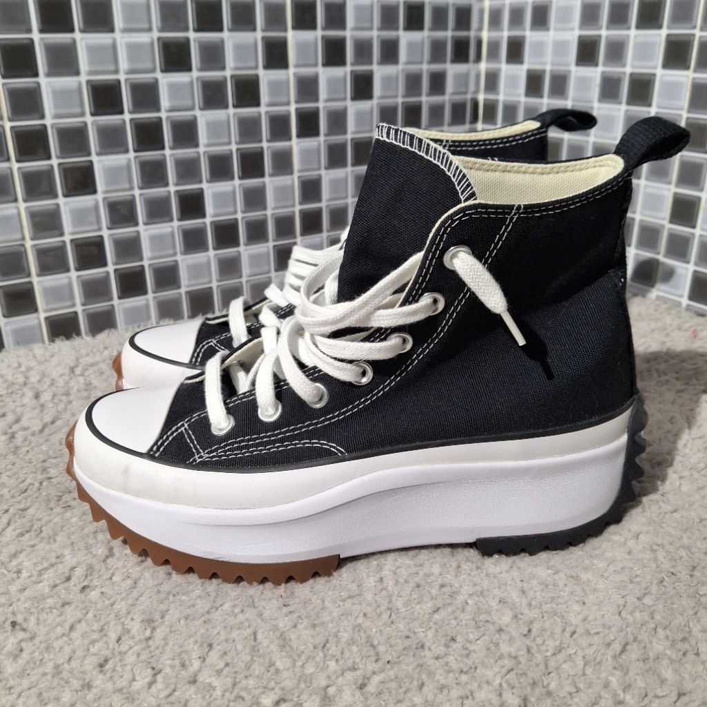 CONVERSE SEPATU RUN STAR HIKE HI BLACK WHITE BARU ASLI ORIGINAL