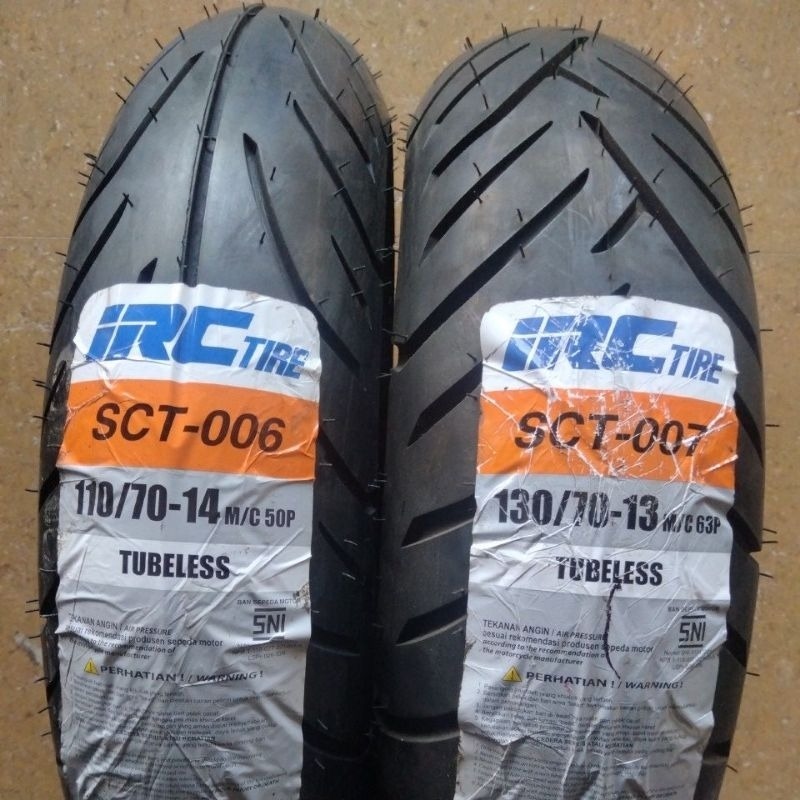 BAN DEPAN BELAKANG PCX 150/160  110/70-14 SCT006 DAN 130/70-13 SCT007 PRODUKSI TERBARU