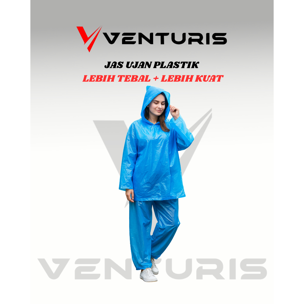 Jas Hujan Plastik Setelan Celana Semut Jas Hujan Kresek HDPE Celana Jaket Pria Wanita Semut