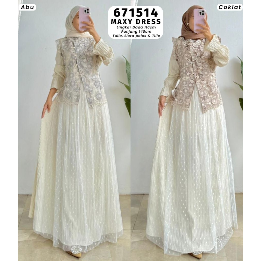VM fashion Raisa Maxy Dress premium by EXTU H gamis lebaran terbaru 2026 bisa cod