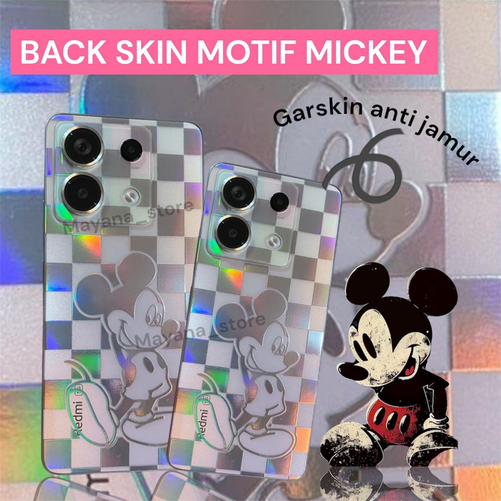 MY$-1 2026 Back Skin Motif 3D MICKEY MOUSE Clear Xiaomi POCO X7 X7Pro X6 X6Pro X5 X5Pro F7 F6 F7Pro 