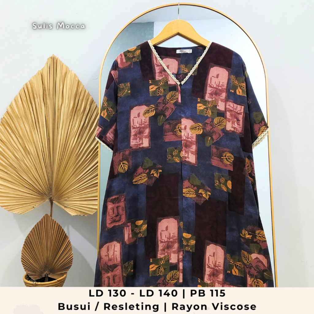 Vida Dress - Daster JUMBO BIG SIZE Oriani LD 130 LD 140 Muat BB 120kg Busui Frendly aksen Renda Link