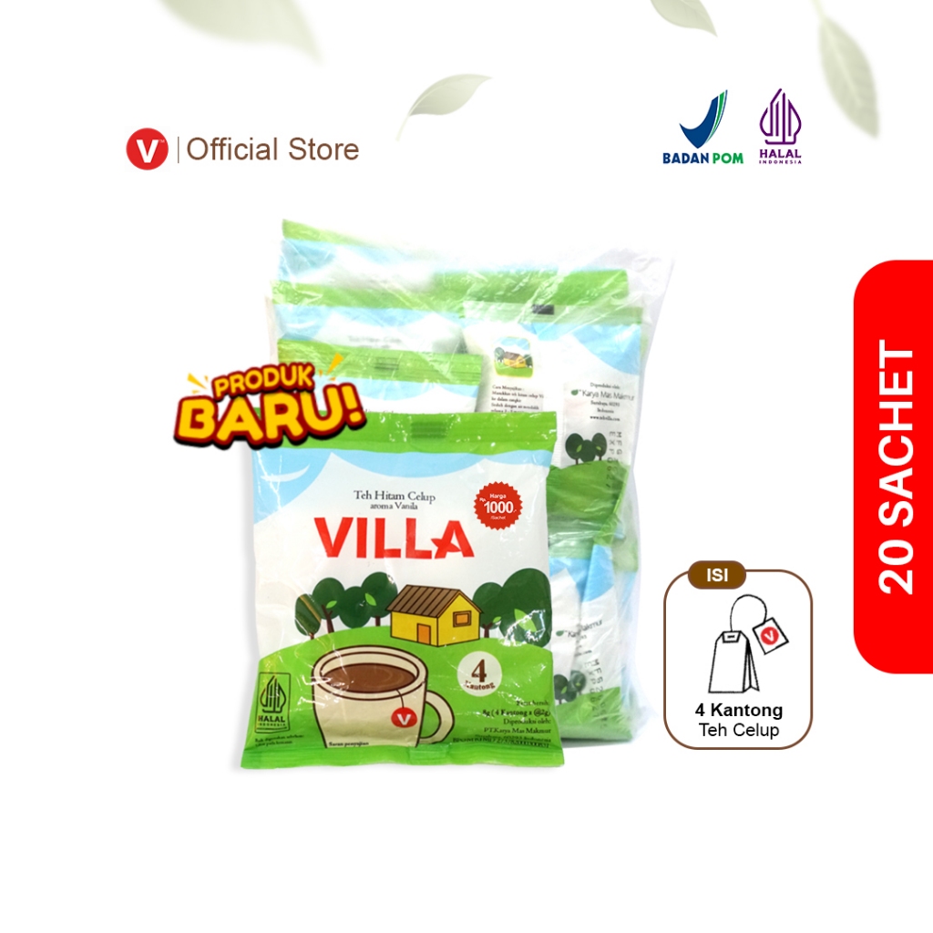 Teh Villa, Teh Celup Sachet (Kantong)- Black Tea, Teh, Teh Hitam
