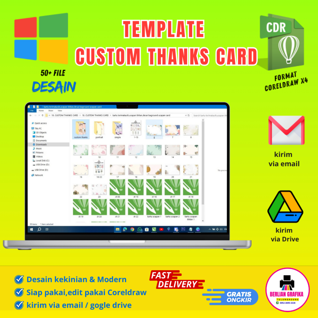50+ TEMPLATE CUSTOM THANKS CARD - UCAPAN KHITAN - DESAIN BAGROUND KARTU UCAPAN