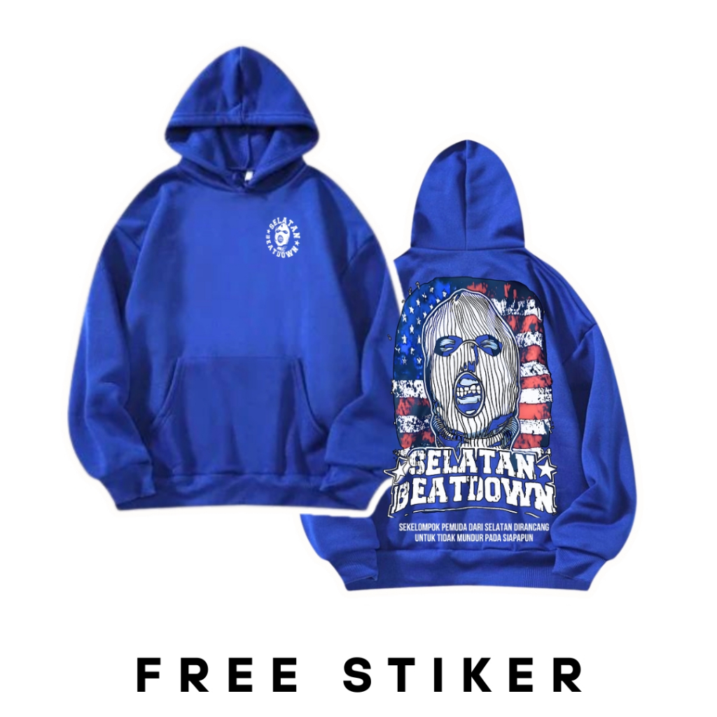 Norm Store | Custom Hoodie Selatan Beatdown Pagar Nusa | Cotton Combed 30s 24s Warna Biru