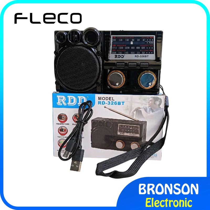 FLECO RD-326BT Radio Speaker  FM/AM/SW 3 Band Speaker Radio -  Speaker Jadul Radio Mini Retro