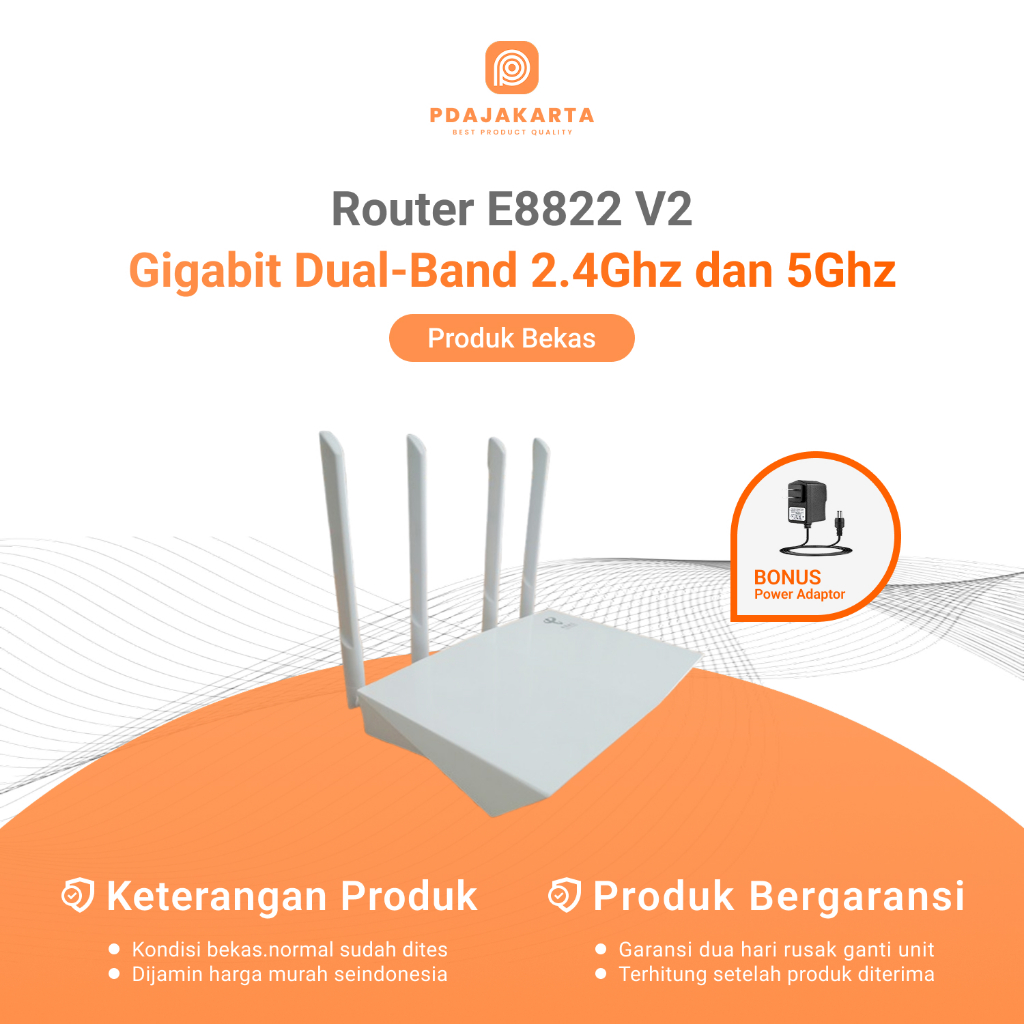 Router ZTE E8820 dan E8822 V2 Gigabit Dual-Band Wireless WiFi | Bekas Original Bonus Adaptor
