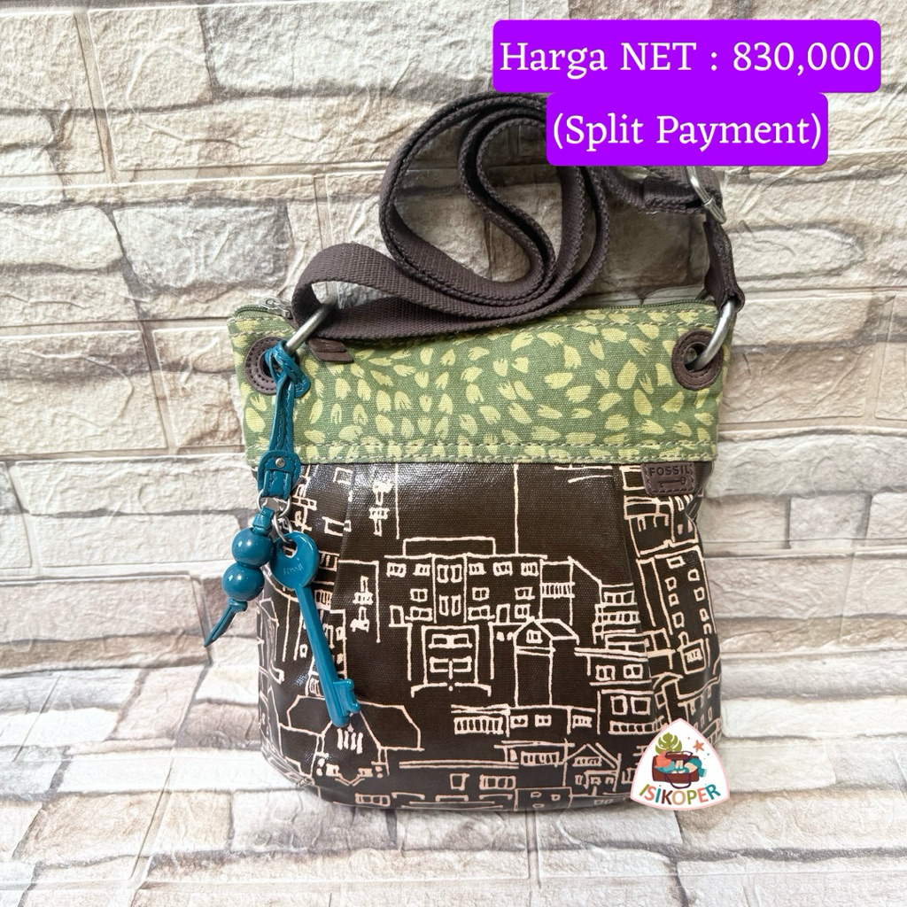 #535 NET-Preloved Fossil Keyper Crossbody