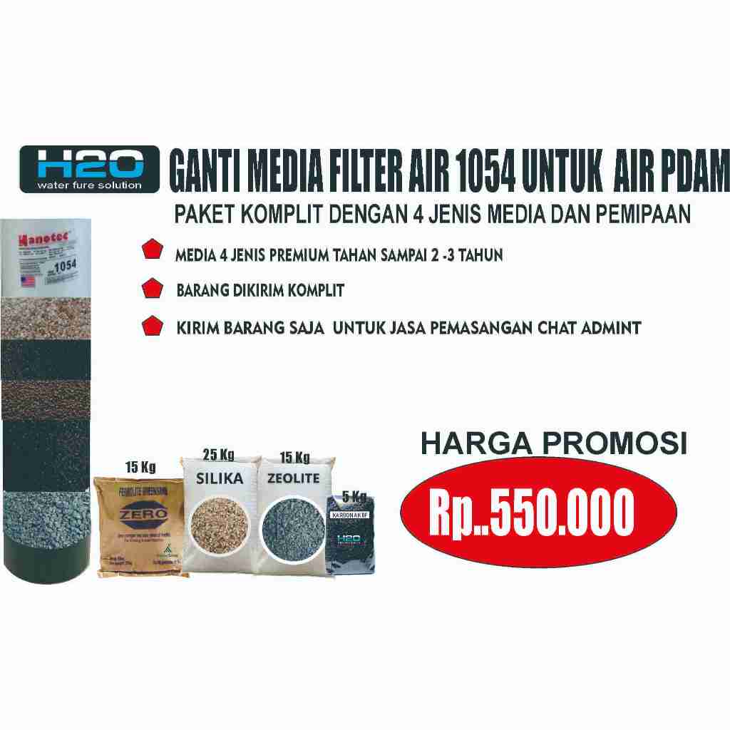 Paket Media Filter Air Sumur - Ganti Media Filter Air - Penyaring Air Keruh Kuning dan Bau