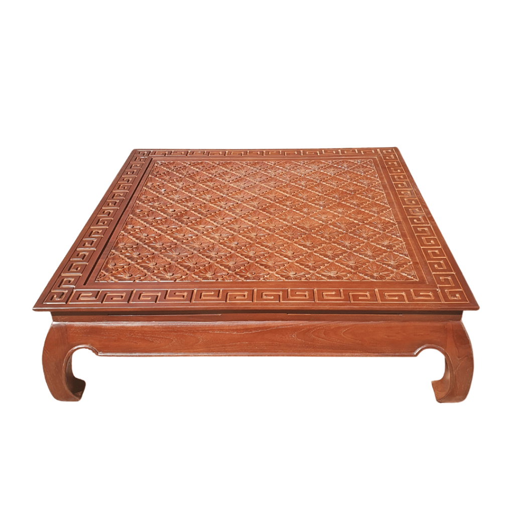 Meja Tamu Ketapang Ukir Custom Kayu Jati Asli Jepara