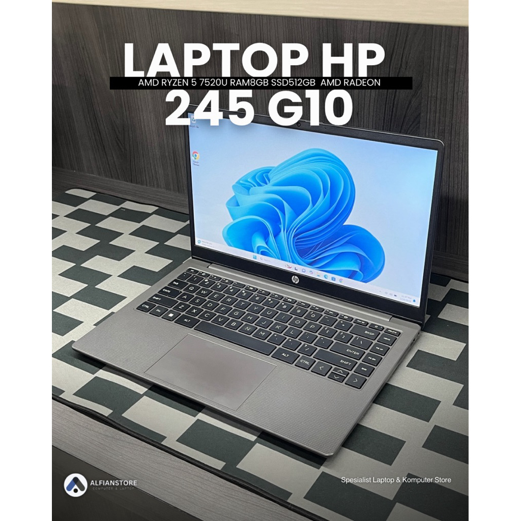 LAPTOP HP 245 G10 AMD RYZEN 5 7520U RAM8GB SSD512GB