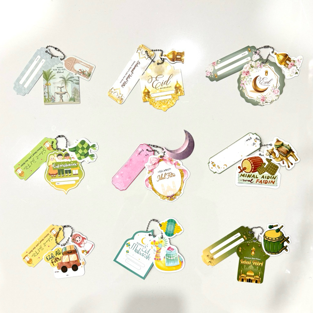 Hang Tag Set Idul Fitri Isi 3PCS Hang Tag Set Lebaran Isi 3 Tag Design Unik dan Mewah Hang Tag Premi