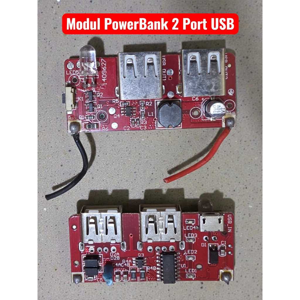 TERMURAH Module Charger Modul Power Bank 2 Port Output USB 5V Baterai Lithium Dual Papan Sirkuit Pow