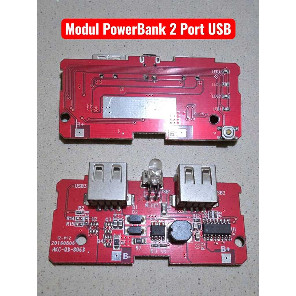 Modul Power Bank 2 Port Output USB 5V Baterai Lithium Dual Papan Sirkuit Powerbank 2Port USB 0017