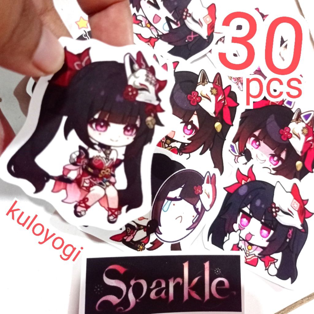 Stiker Sparkle HSR 30 pc Sticker Honkai Star Rail Sparkle Kawaii Jurnal Diary Sticker set