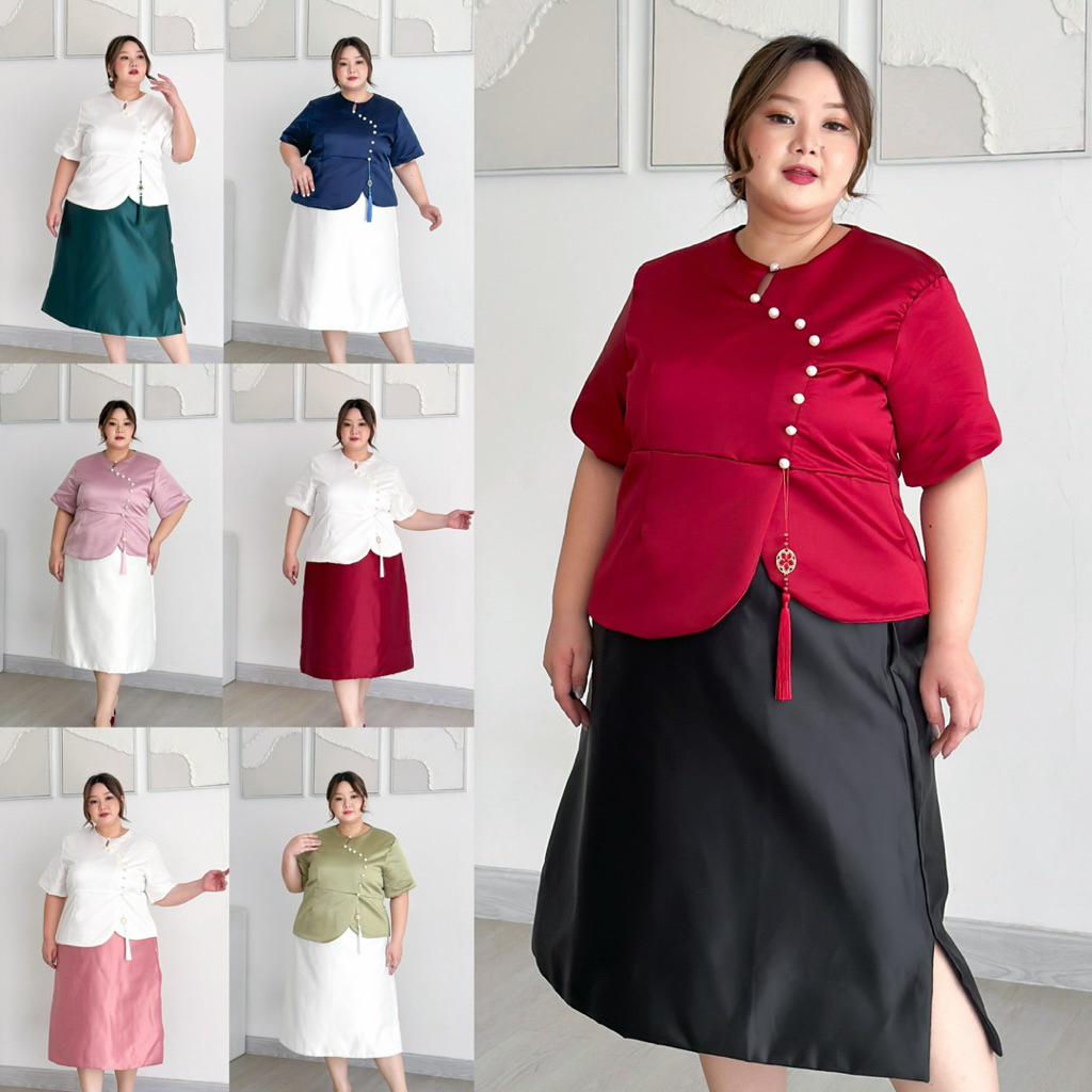 CHAI Set Bigsize CNY Collections | Baju Imlek Wanita Jumbo Premium | Baju Imlek Vintage Bigsize |  D