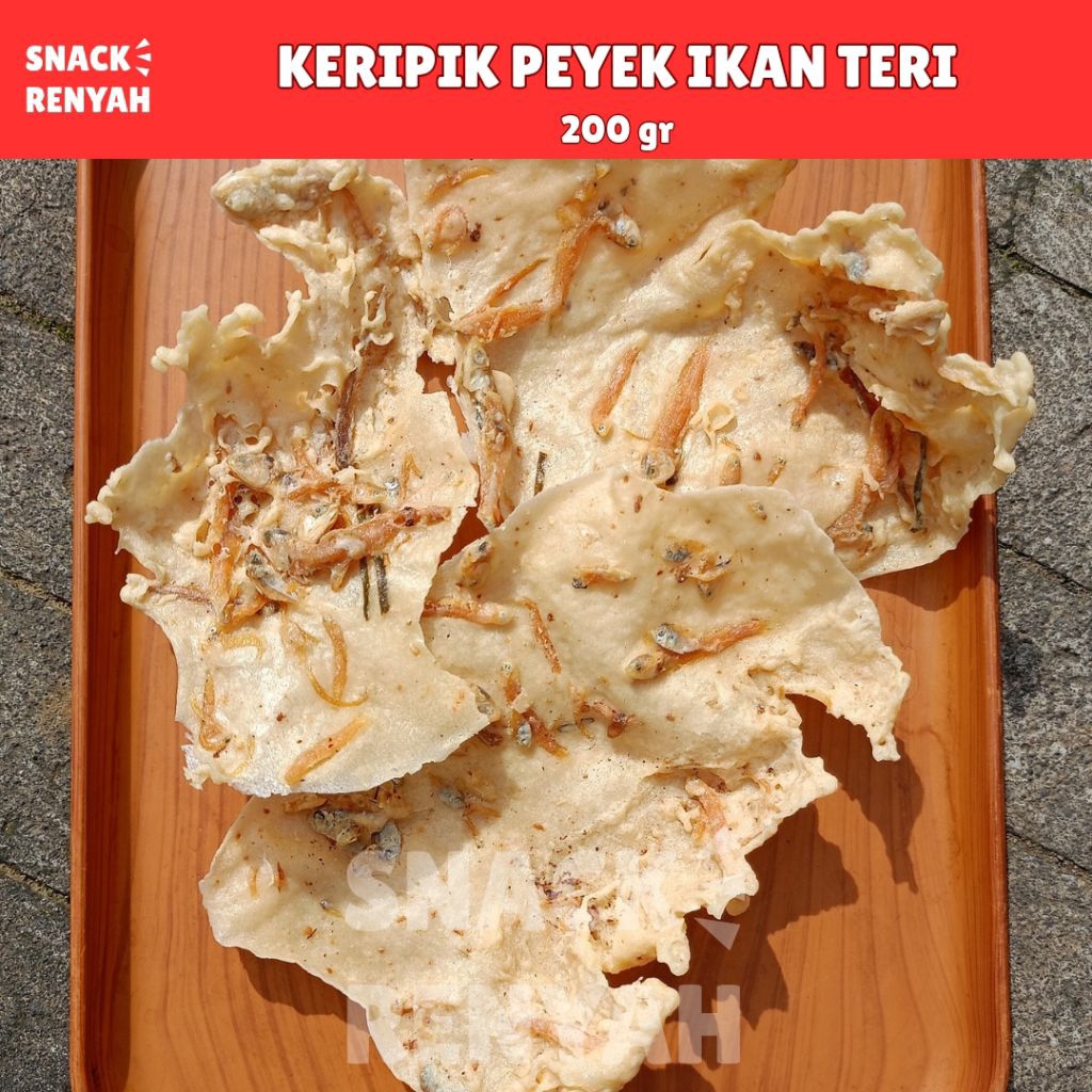 Kripik Peyek Teri Renyah Gurih 200 gram | Keripik Peyek Ikan Teri