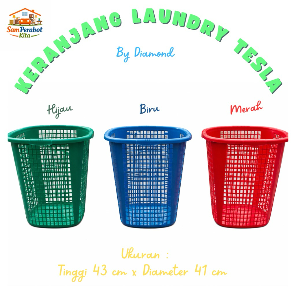 Keranjang Laundry Laundri Londri Tempat Cucian Pakaian Baju Kotor Mainan Anak Serbaguna Multifungsi 