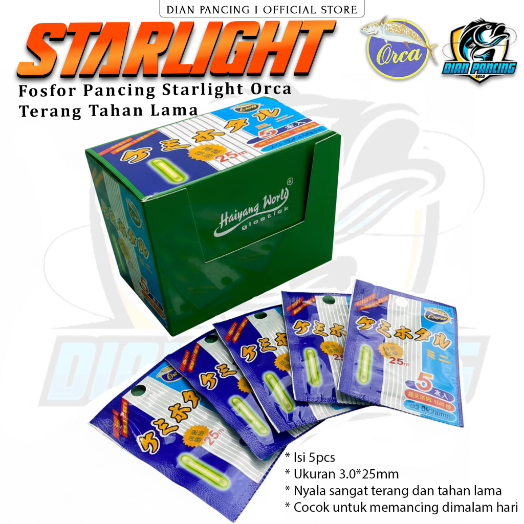 Lampu Fosfor Pancing Starlight Orca Terang Tahan Lama