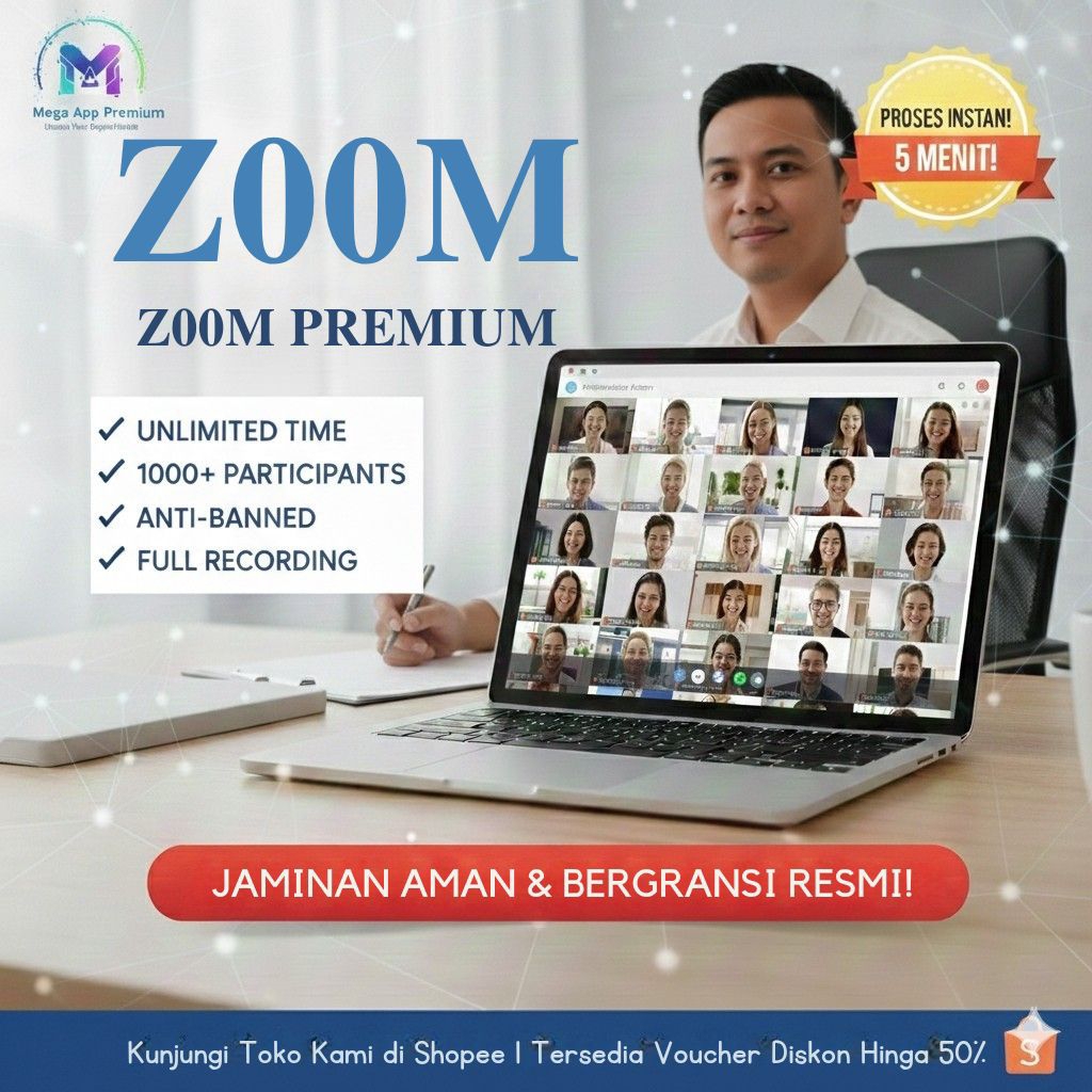 Z00M Premium 3 Bulan 100 Peserta Akun Z00M Pro Murah Upgrade Resmi Garansi Full 84 Hari