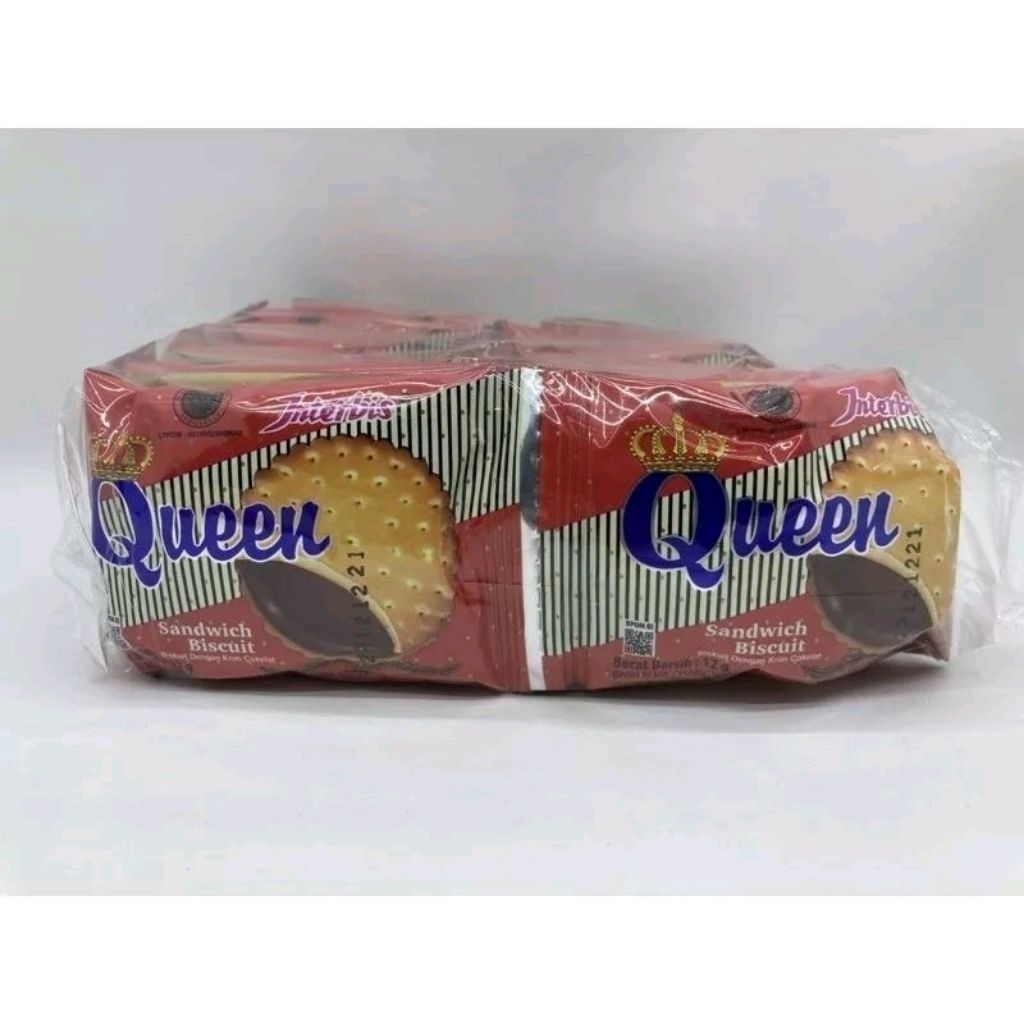 BISKUIT QUEEN Biskuit Rasa Kacang Dan Rasa Coklat 1 Pak isi 10 Pcs