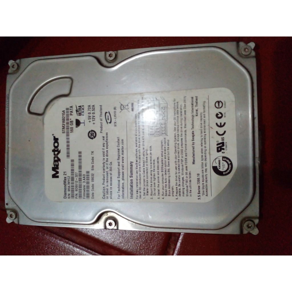 Hardisk internal 160 GB Merk Maxtor untuk PS2 Fat Sudah terisi Game