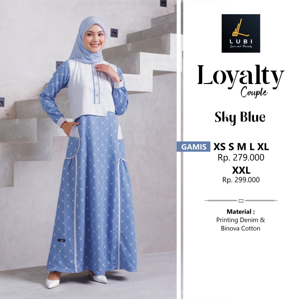 Lubi Loyalty Dress Gamis Anggun Sky Blue