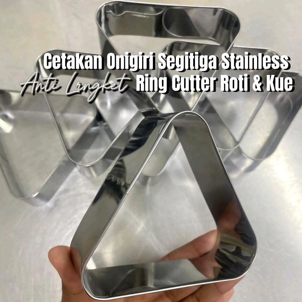 Cetakan Onigiri Segitiga Stainless | Ring Cutter Roti & Kue